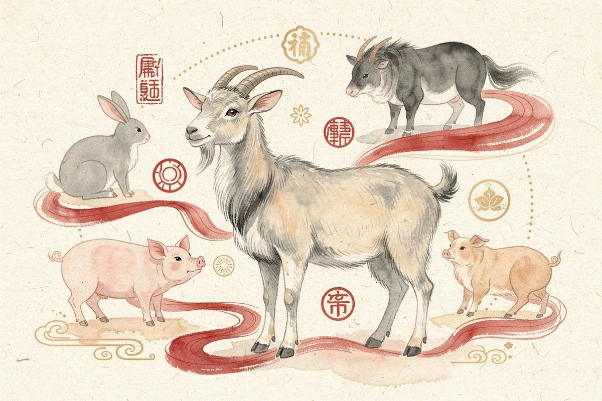 Illustration pour Signe de la Chèvre : compatibilité avec les autres signes chinois