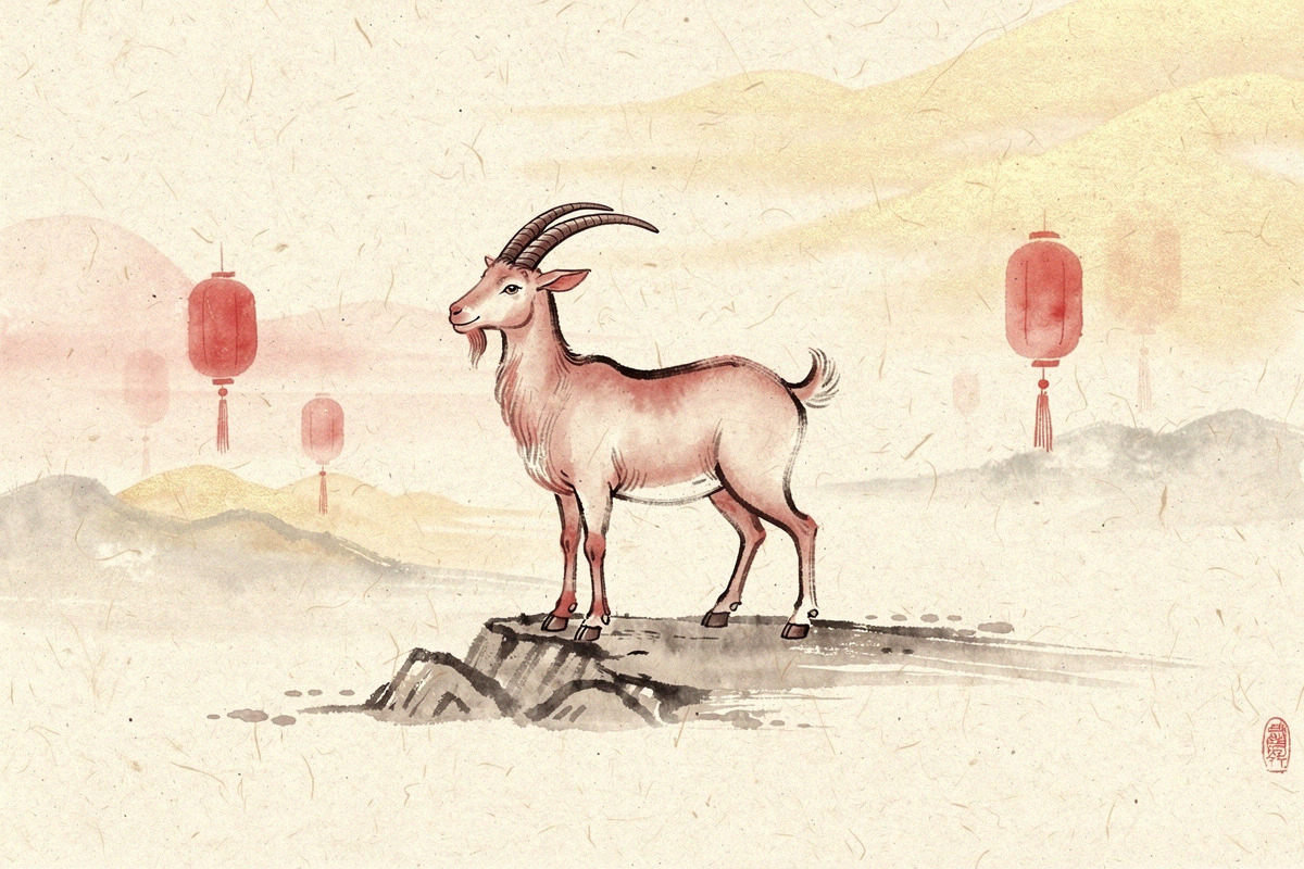 Illustration pour Signe du chevre - Signe Chinois du chevre - Signes Astrologiques chinois