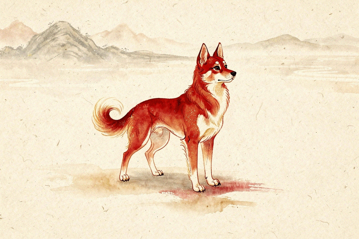 Illustration pour Signe du chien - Signe Chinois du chien - Signes Astrologiques chinois