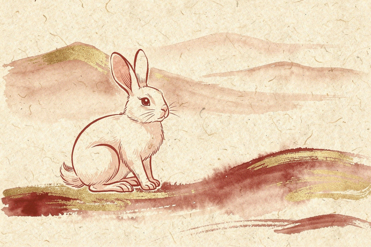 Illustration pour Signe du lapin - Signe Chinois du lapin - Signes Astrologiques chinois