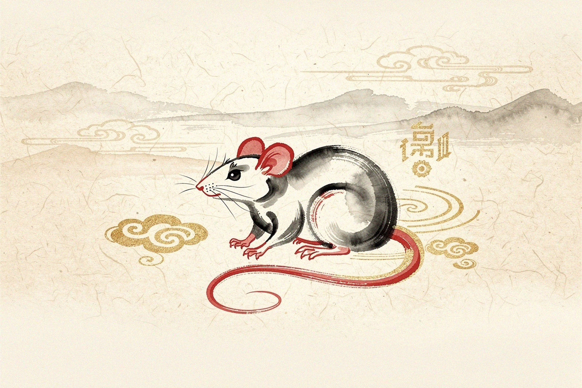 Illustration pour Signe du RAT - Signe Chinois du Rat - Signes Astrologiques chinois